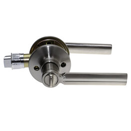 Ovaal binnendeurklink met slot 25 mm