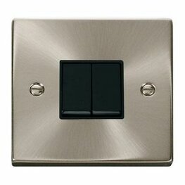 Dubbel schakelaar chroom