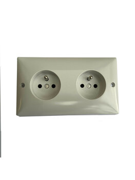 Dubbel stopcontact wit